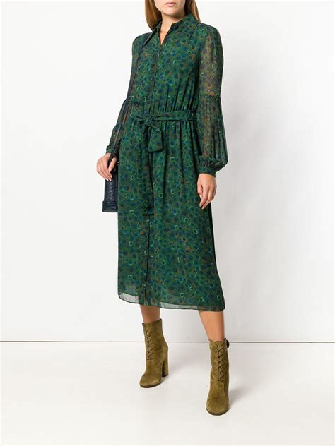 michael kors peacock pattern dress|michael kors green dress.